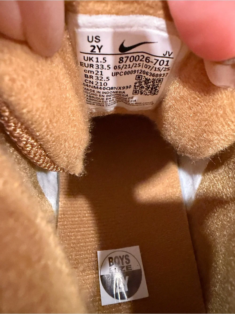 Size 2Y (PS) - Nike Court Borough Mid Brown
